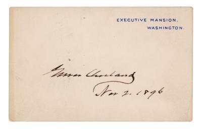 Lot #72 Grover Cleveland Signed White House Card