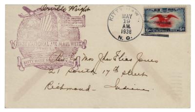 Lot #361 Orville Wright Signed Airmail Cover