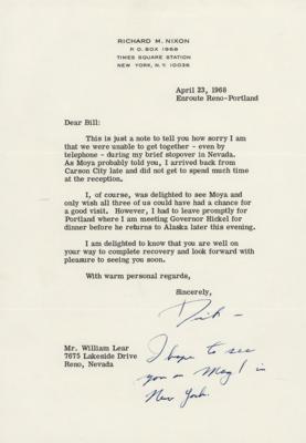 Lot #122 Richard Nixon Typed Letter Signed to Bill Lear - Image 1