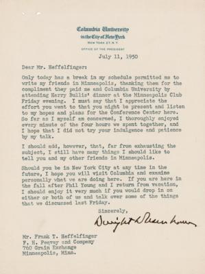Lot #87 Dwight Eisenhower Typed Letter Signed