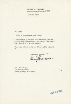 Lot #140 Harry S. Truman Typed Letter Signed - Image 1