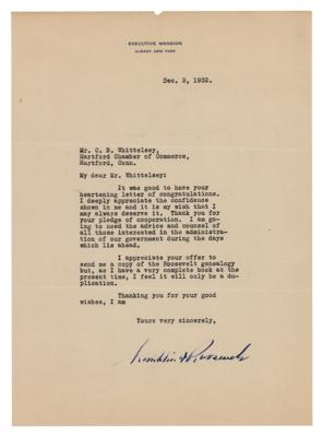 Lot #135 Franklin D. Roosevelt Typed Letter Signed as President-Elect - Image 1