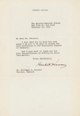 Lot #109 Herbert Hoover Typed Letter Signed - Image 1