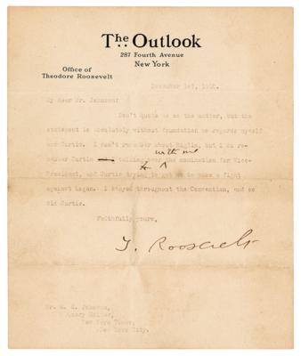 Lot #31 Theodore Roosevelt Typed Letter Signed on VP Nomination - Image 1