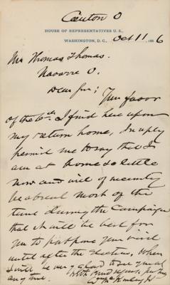 Lot #28 William McKinley Autograph Letter Signed
