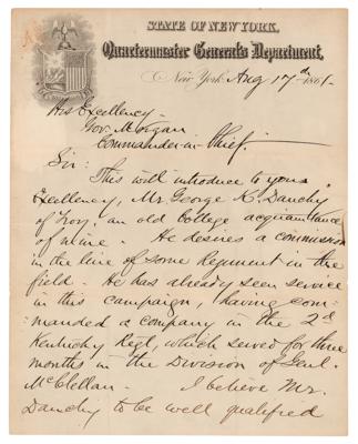 Lot #25 Chester A. Arthur Autograph Letter Signed on Civil War Commission - Image 1