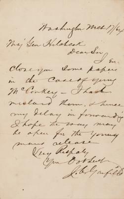 Lot #24 James A. Garfield Autograph Letter Signed