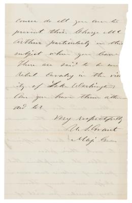 Lot #22 U. S. Grant ALS to McPherson on Rebel Cavalry - Image 2
