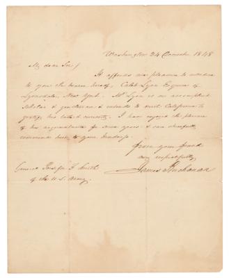 Lot #17 James Buchanan Autograph Letter Signed to California Military Governor - Image 1
