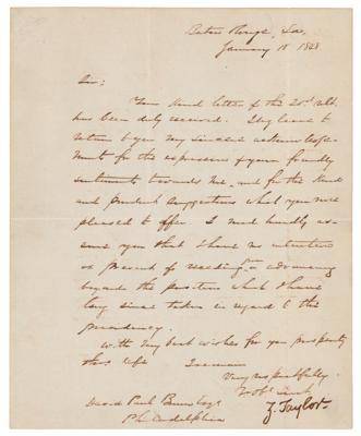 Lot #15 Zachary Taylor Letter Signed on Presidential Candidacy - Image 1