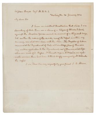 Lot #7 John Quincy Adams Autograph Letter Signed on Claim Against Mexico - Image 1