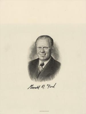 Lot #93 Gerald Ford Signed Engraving