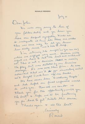 Lot #48 Ronald Reagan Autograph Letter Signed on