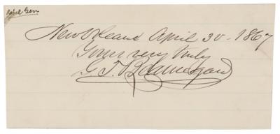 Lot #338 P. G. T. Beauregard Signature