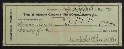 Lot #438 Maxfield Parrish Signed Check - Image 2