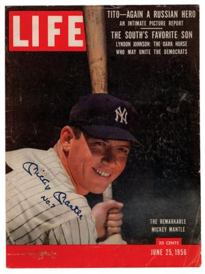 Lot #738 Mickey Mantle Signed Life Magazine Cover