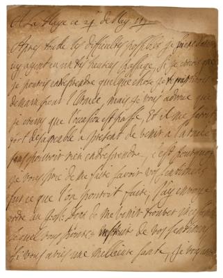 Lot #161 King William III Autograph Letter Signed on Military Campaign - Image 1
