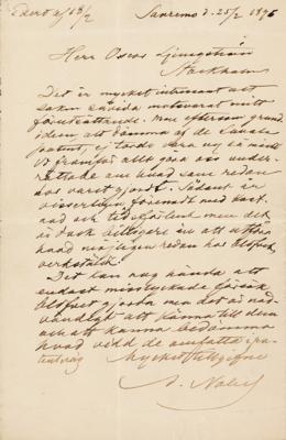 Lot #201 Alfred Nobel Autograph Letter Signed on Patents - Image 1