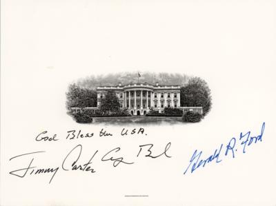 Lot #66 Bush, Carter, and Ford Signed Engraving