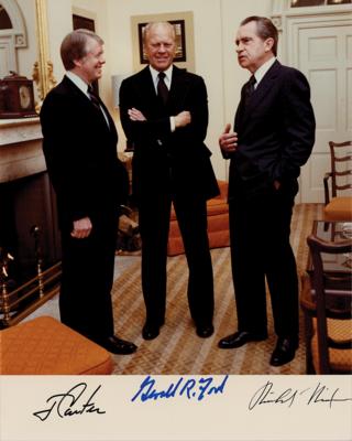 Lot #124 Nixon, Carter, and Ford Signed Photograph
