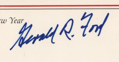 Lot #101 Gerald and Betty Ford Signed Oversized Christmas Card - Image 2