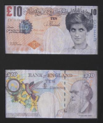 Lot #420 Banksy: Di-faced Tenner (3) Fake £10 Notes - Image 1