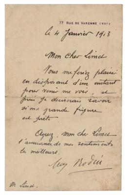Lot #426 Auguste Rodin Letter Signed