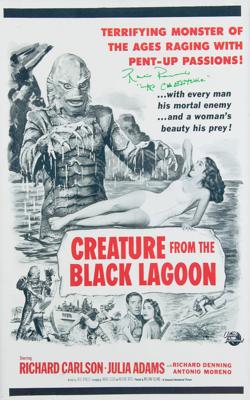 Lot #626 Creature From the Black Lagoon: Ricou Browning Signed Poster - Image 1