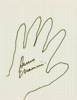 Lot #533 Henry Mancini Signed Hand Tracing - Image 1