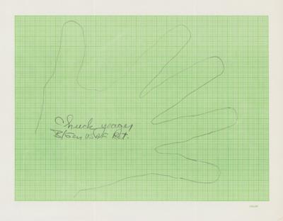 Lot #369 Chuck Yeager Signed Hand Tracing - Image 1