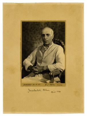 Lot #158 Jawaharlal Nehru Signed Photograph - Image 1