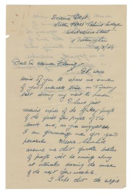 Lot #190 Alexander Fleming Typed Letter Signed on Inoculation - Image 6
