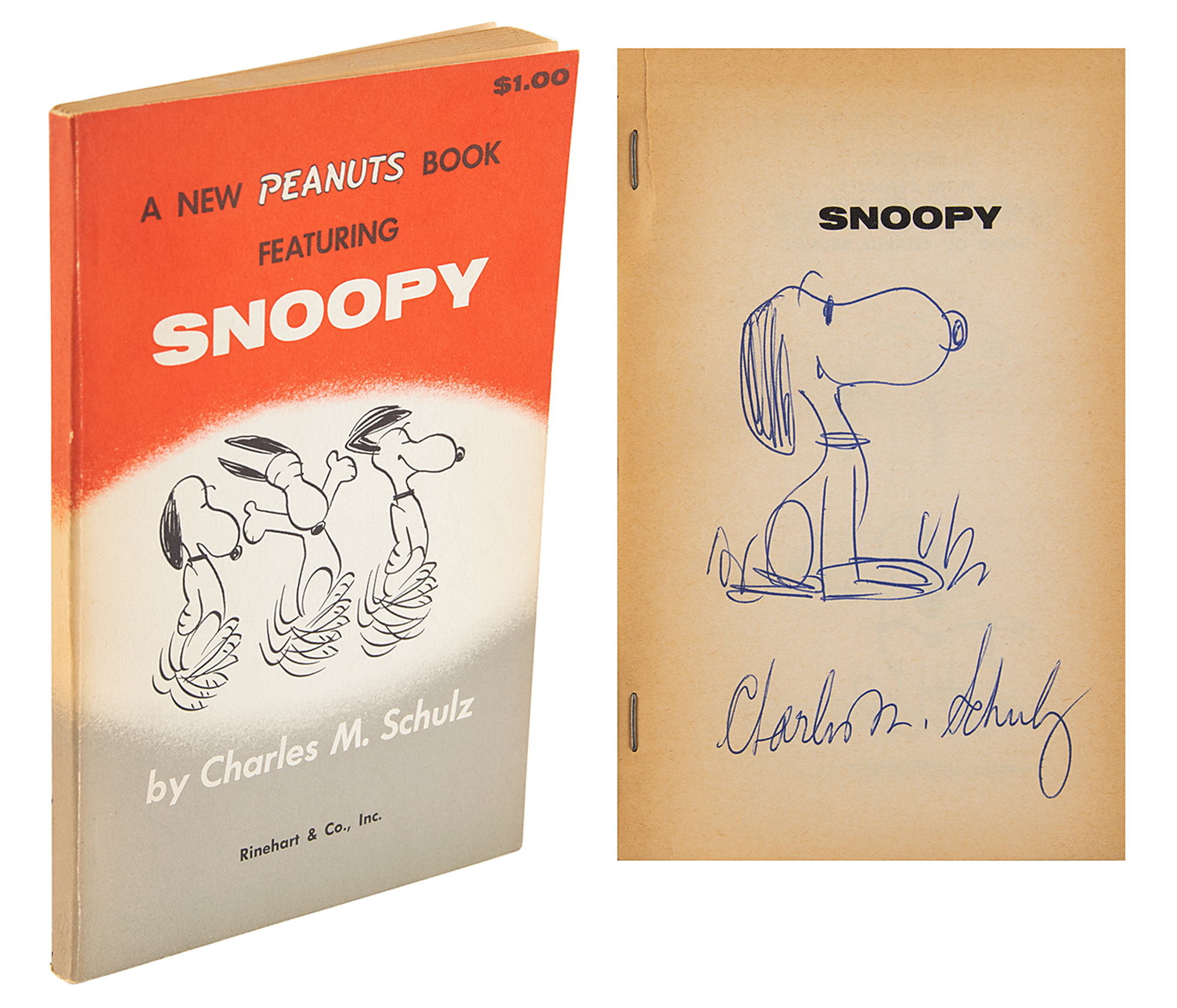 Charles Schulz Signed Sketch in Book | RR Auction