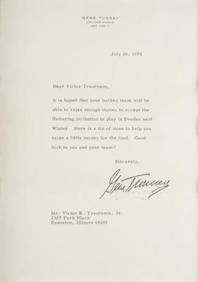 Lot #746 Gene Tunney Typed Letter Signed and Personally-Owned Tie - Image 3