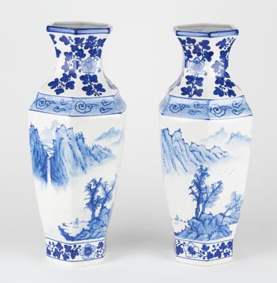 Lot #433 Hand Painted Japanese Vases - Image 1