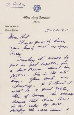 Lot #47 Jimmy Carter Autograph Letter Signed on Nixon and Politics - Image 1