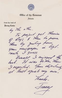 Lot #47 Jimmy Carter Autograph Letter Signed on Nixon and Politics - Image 3