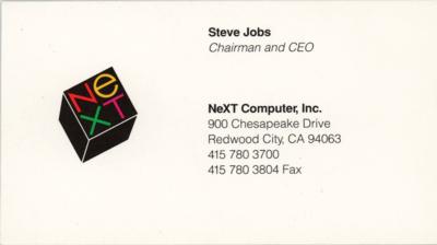 Lot #193 Steve Jobs NeXT Business Card - Image 1