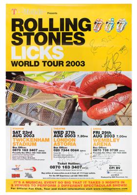 Lot #3077 Rolling Stones Signed 2003 Licks World Tour London Concert Poster