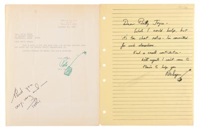 Lot #3167 Pete Seeger Archive: (2) Signed Letters and (74) Negatives