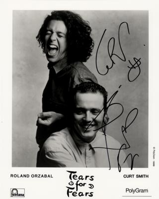 Lot #3521 Tears for Fears Signed Photograph