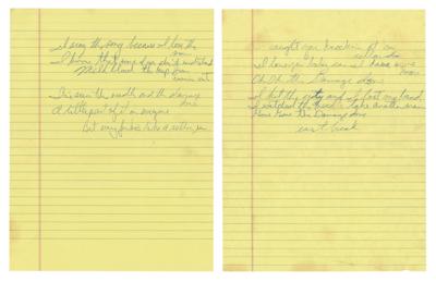 Lot #3254 Neil Young Handwritten Song Lyrics for 'The Needle and the Damage Done'