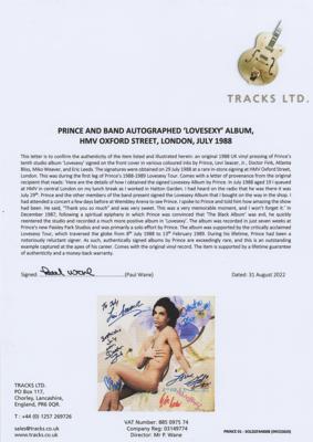 Lot #3534 Prince and the '87-89 Band' Signed Album - Image 6