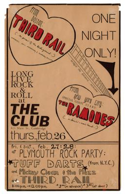 Lot #3439 The Ramones 1976 Cambridge Flyer (The Club, First American Tour) - Image 1