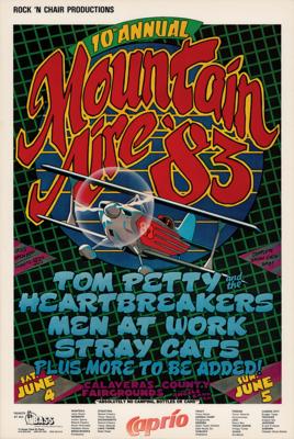 Lot #3383 Tom Petty and the Heartbreakers Original 10th Annual Mountain Aire Festival Poster (1983)