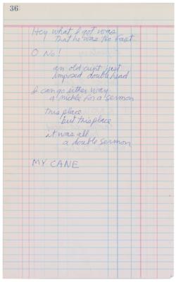 Lot #3096 Jim Morrison Handwritten Poem from '127 Fascination' Box