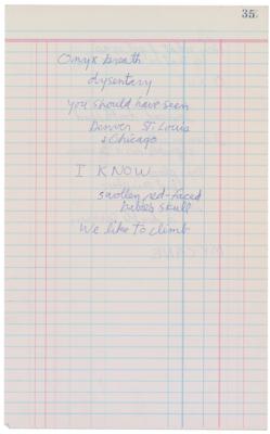 Lot #3096 Jim Morrison Handwritten Poem from '127 Fascination' Box - Image 2