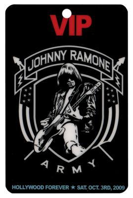 Lot #3414 Johnny Ramone 2009 Tribute VIP Pass and (4) Promotional Cards - Image 2