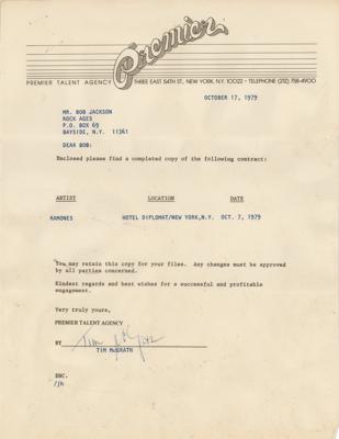 Lot #3417 The Ramones 1979 Hotel Diplomat (New York) Concert Document - Image 5
