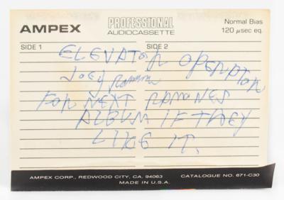 Lot #3410 Joey Ramone's Signed Demo Cassette Tape for 'Elevator Operator' - Image 2